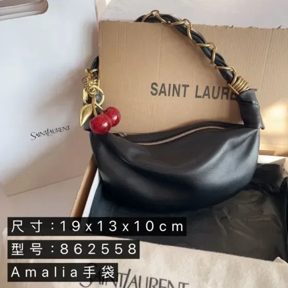 YSL Amalia 862558 Black 19x13x10cm Hobo