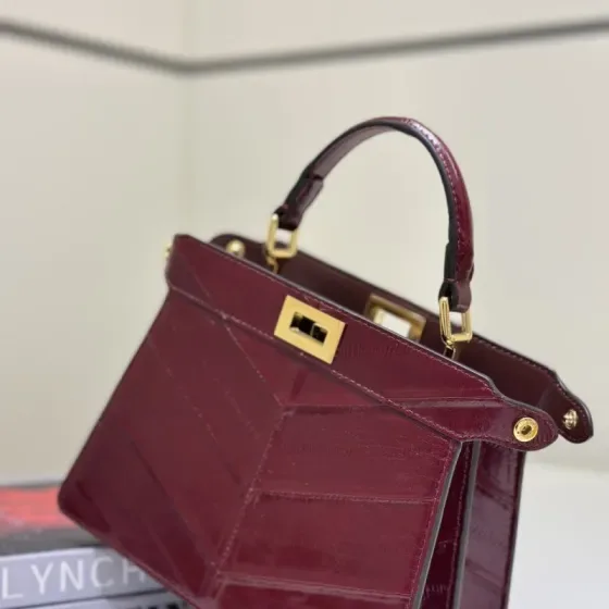 Fendi Peekaboo Iseeu Petite Burgundy Top Handle