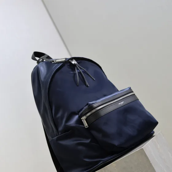 YSL City Backpack สีน้ำเงินเข้ม สีฟ้า Backpack