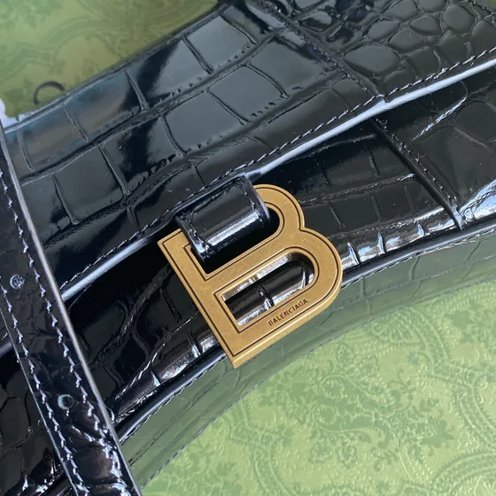 Balenciaga Hourglass Mini Top Handle Bag Black Top Handle