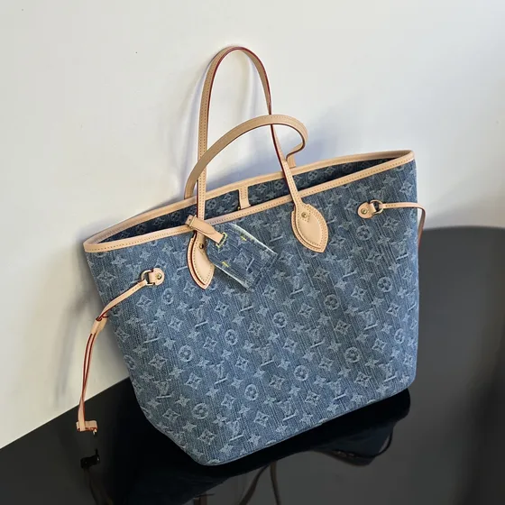 Louis Vuitton Neverfull Azul Bolsa tote