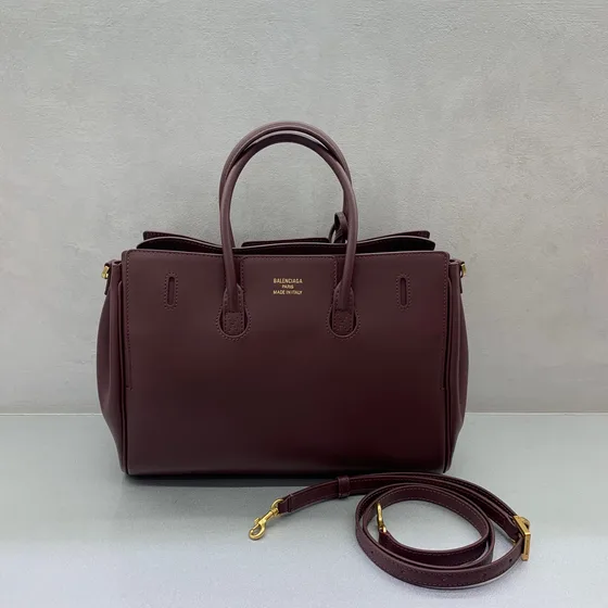 Balenciaga Manhattan Small Shopping Bag Burgundy Top Handle