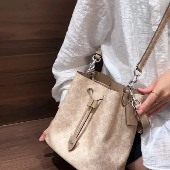 Coach Rowan Bucket Bag Beige Crossbody