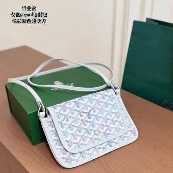 Goyard Plumet Pouch Crossbody Iridescent Light Blue Crossbody