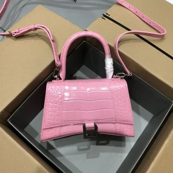 Balenciaga Hourglass Small Top Handle Bag Pink Top Handle