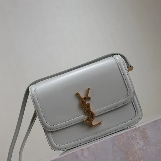 YSL Solferino Satchel Light Gray Crossbody