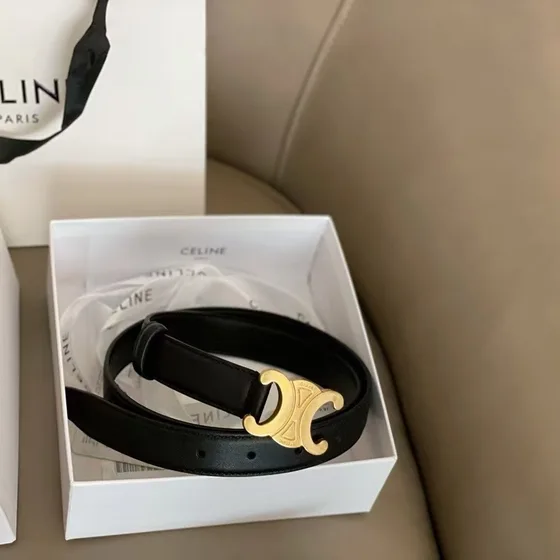 Celine Triomphe Belt Чёрный 2.5cm Belt