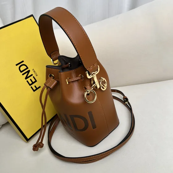 Fendi Mon Tresor Mini Bucket Bag Brown Crossbody