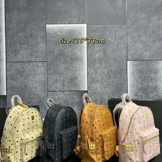 MCM Stark Side Studs Backpack In Visetos Multi 26 33cm Backpack