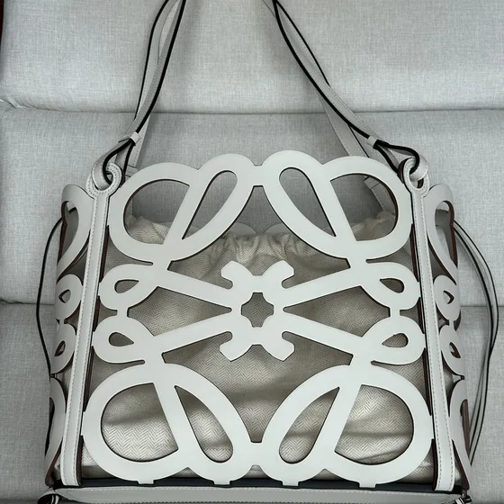 Loewe Anagram Cut Out Tote Bag White Tote Bag