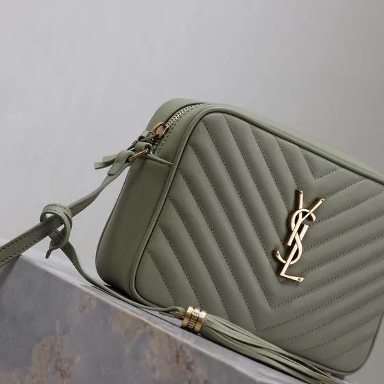 YSL Lou Camera Bag Sage أخضر Crossbody