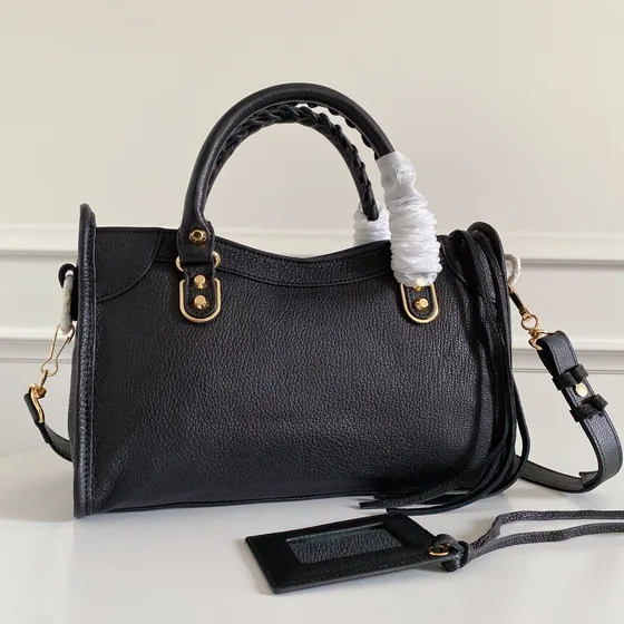 Balenciaga City Metallic Edge Black Top Handle