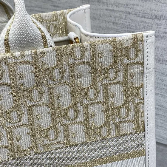 Dior Dior Book Tote Bianco/Oro Borsa tote