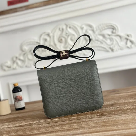 Hermes Constance Gray Hijau Crossbody