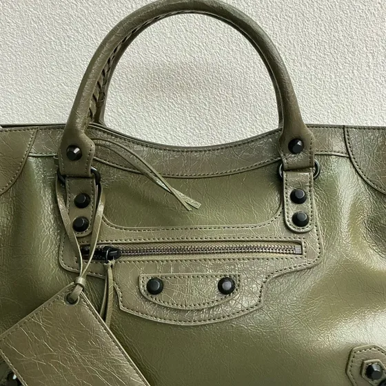 Balenciaga Classic City Bag Olive Vert Anse supérieure