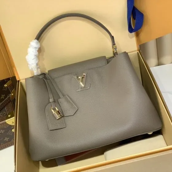 Louis Vuitton Capucines Gray Top Handle
