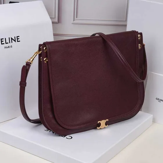 Celine Triomphe Burgunder Skulderveske