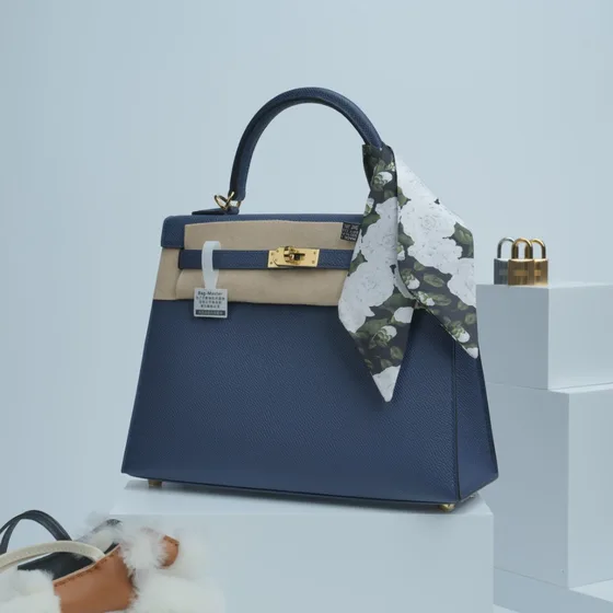 Hermes Kelly Marineblå Blå Tophåndtak