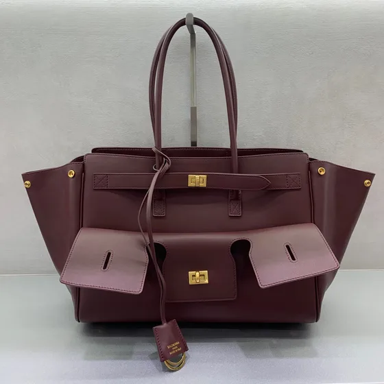 Balenciaga Bel Air Carry All Bag Burgunder Shopperveske