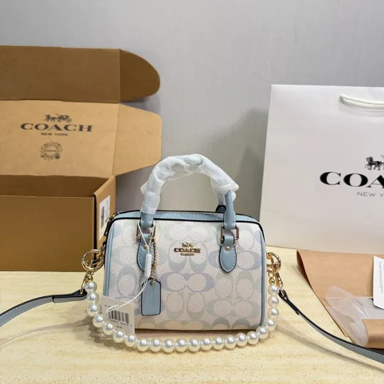 Coach Rowan Mini Satchel Powder Rose Multi Anse supérieure