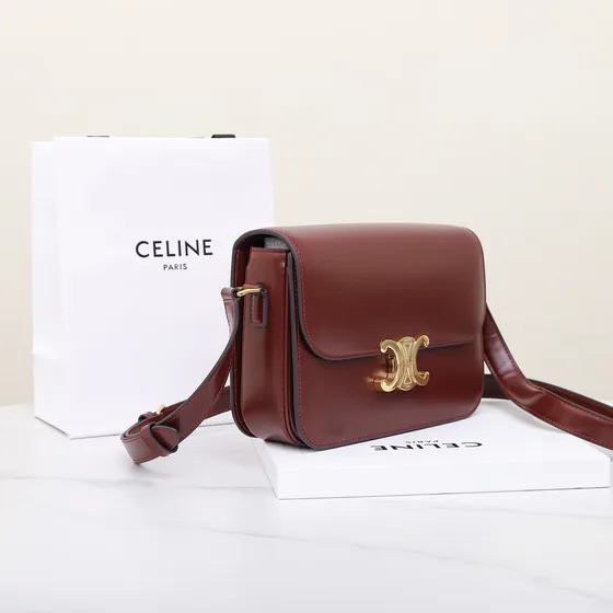 Celine Triomphe Bordeaux Sac épaule