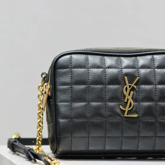 YSL Cassandre Matelass Carr Quilted Lambskin Mini Camera Bag Black Crossbody