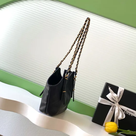Chanel Hobo Handbag Black Hobo
