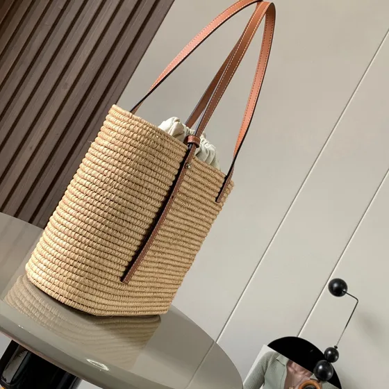 Loewe Square Basket Bag Natural/Beige/Tan Tote Bag