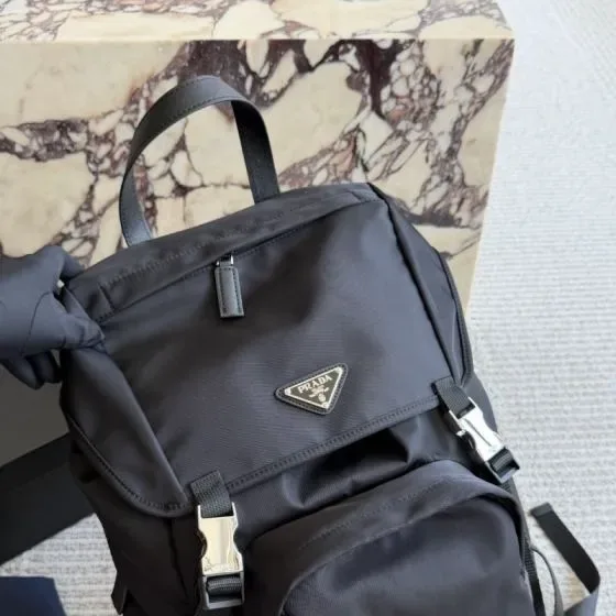 Prada Re-Nylon Backpack Black Backpack