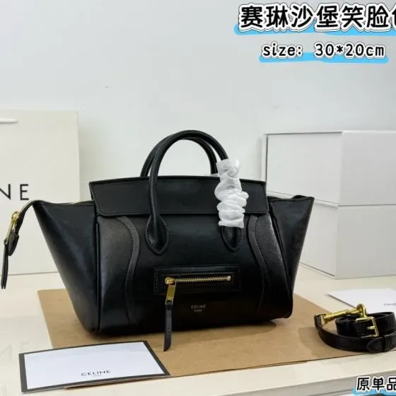 Celine Luggage Black 30 20cm Top Handle