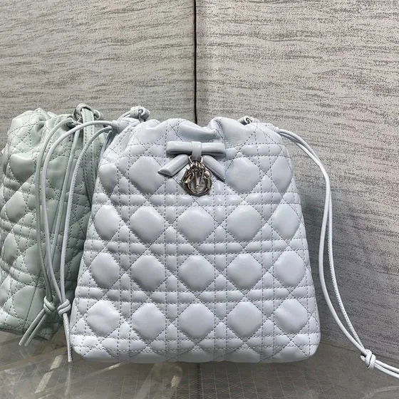 Dior Miss Dior Drawstring Spandtasketur Light Blå Hobo