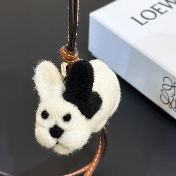 Loewe Bunny Charm White Pouch