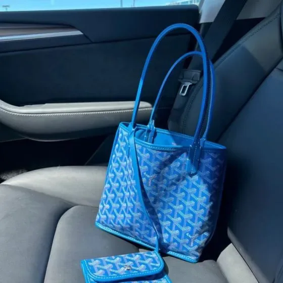 Goyard Anjou Mini Sky Blue Tote Bag