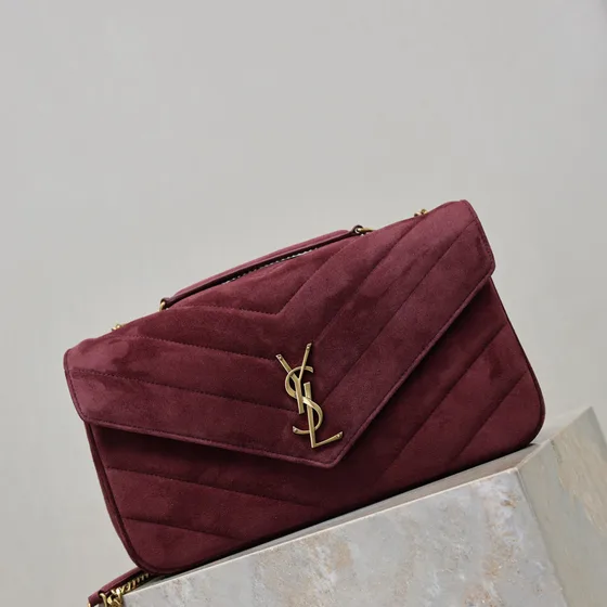 YSL Cassandre Envelope Chain Bag Burgundy Crossbody
