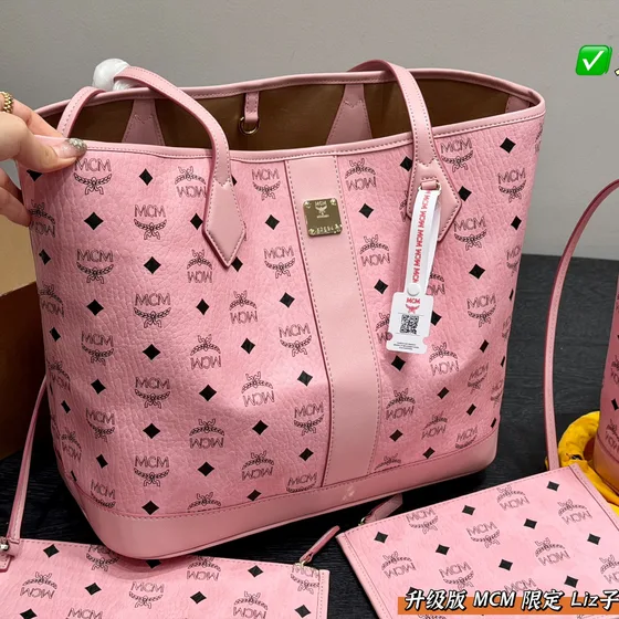 MCM Liz Reversible Shopper Rosa Borsa tote