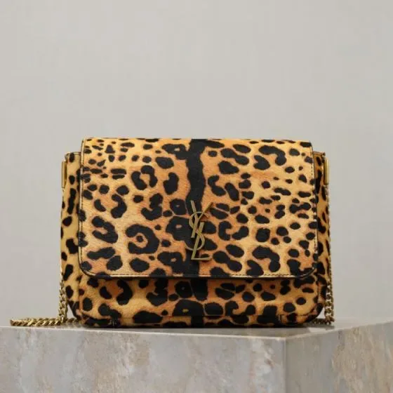 YSL Cassandre Chain Bag Leopard Crossbody