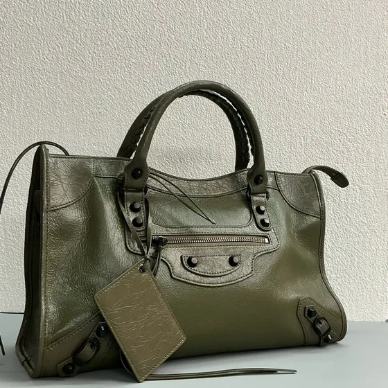 Balenciaga Classic City Bag Olive Green Top Handle