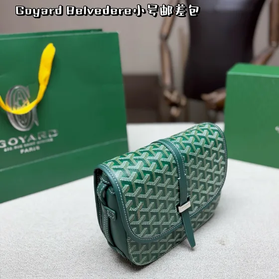 Goyard Belvedere Mm Green Crossbody
