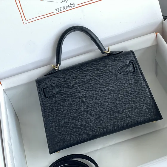 Hermes Mini Kelly Black Top Handle
