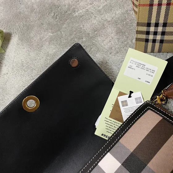 Burberry Sm Note Dark Birch Coklat Check Crossbody