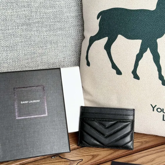 YSL Cassandre Matelassé Card Holder Schwarz Card Holder