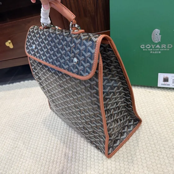 Goyard Saint Louis Black And Tan Tote Bag