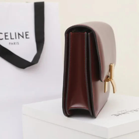 Celine Classic Box Bordo Omuz çantası