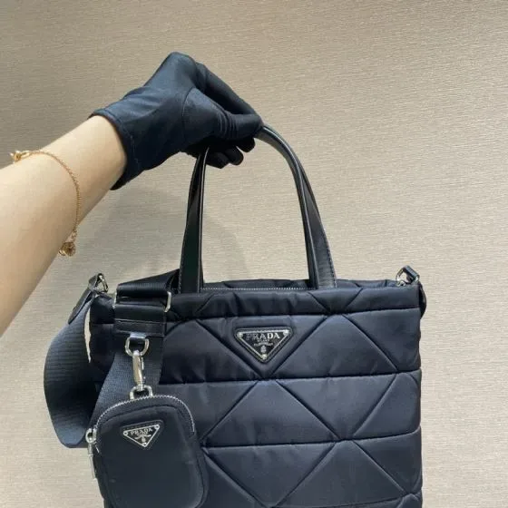 Prada Re-Edition 1995 Quilted Nylon Tote Black Tote Bag