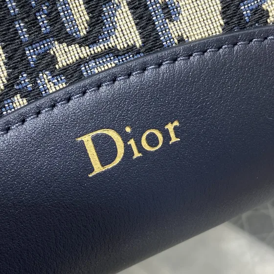 Dior C'Est Dior Medium Bucket Bag Beige And Biru dongker Biru Oblique Shoulder Bag