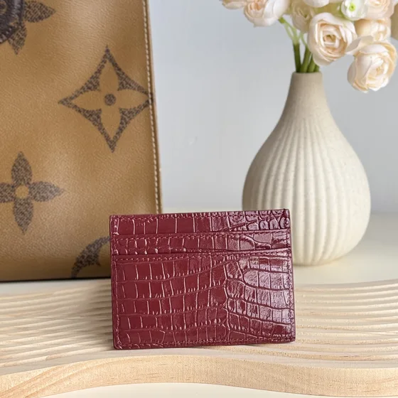 YSL Cassandre Card Case Burgundy Card Holder