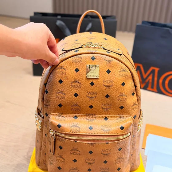 MCM Stark Visetos Ryggsäck Cognac Brun Ryggsäck