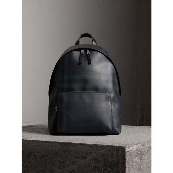 Burberry London Check Backpack Navy Charcoal Check Backpack
