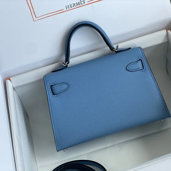 Hermes Kelly Mini Light Blue Top Handle