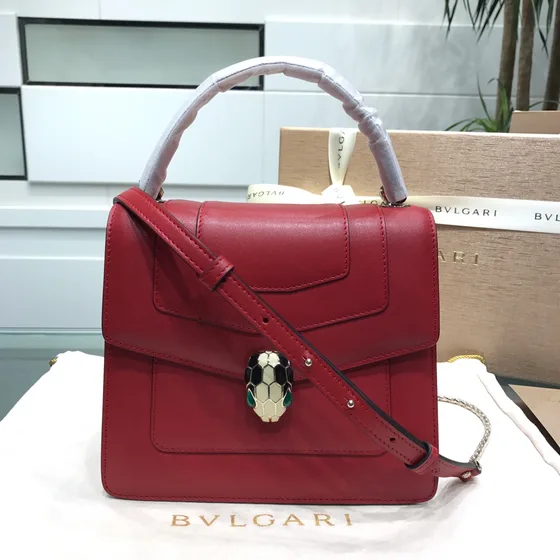 Bvlgari Serpenti Forever Top Handle Bag Red Top Handle